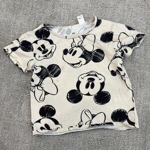H&M Short-Sleeve Minnie & Mickey Sketch Tee in Cream and Black - 5T